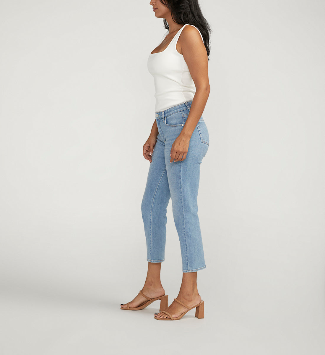 Ruby Mid Rise Straight Cropped Jeans