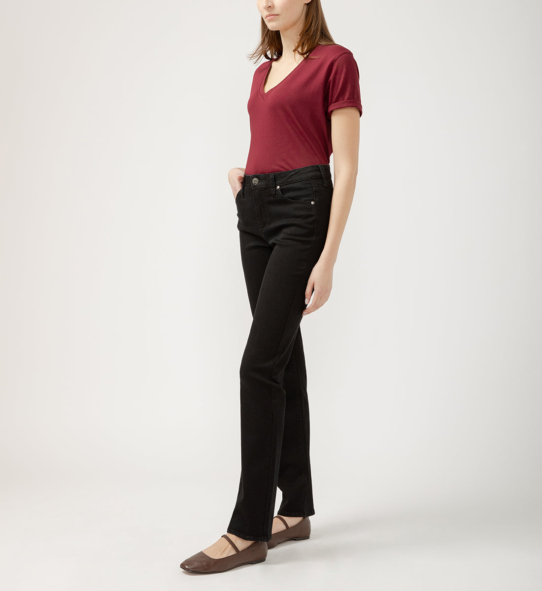 Ruby Mid Rise Straight Leg Jeans