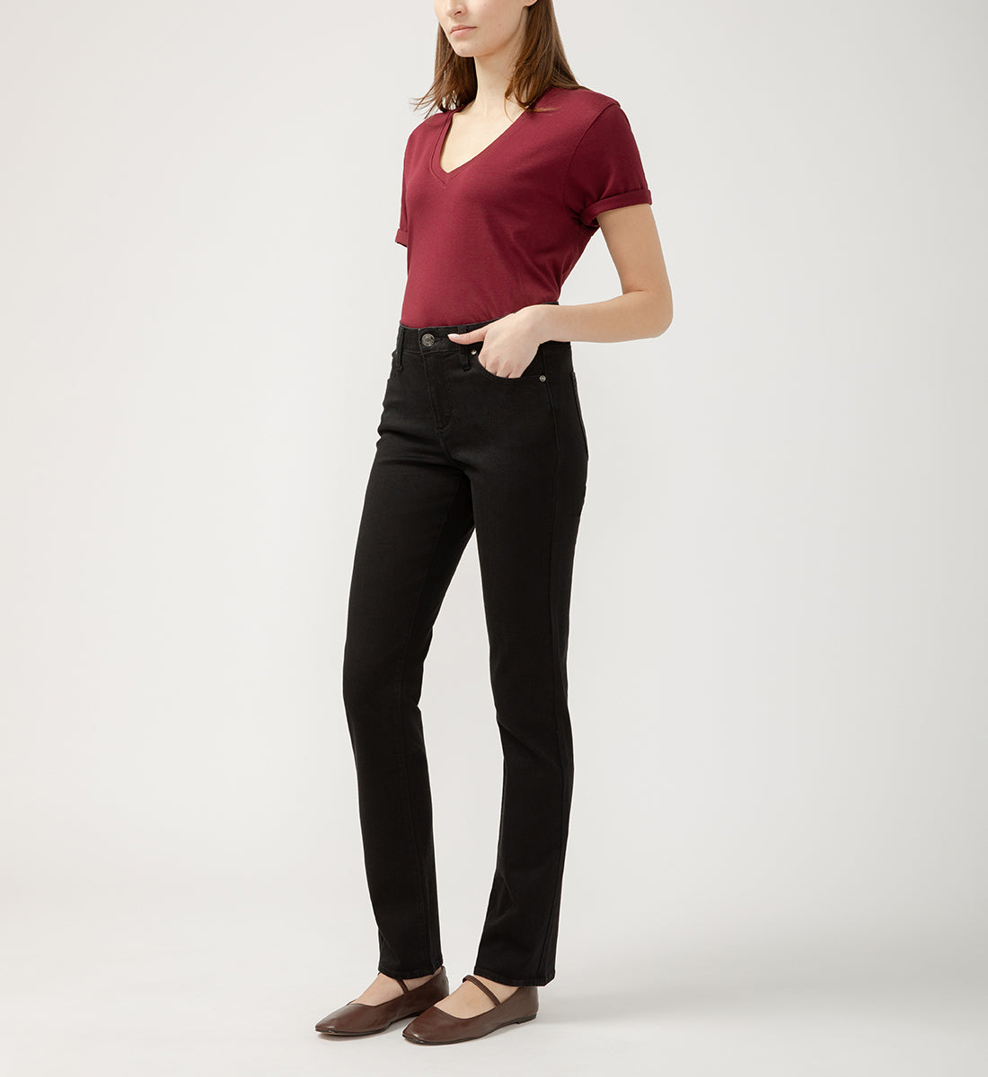 Ruby Mid Rise Straight Leg Jeans