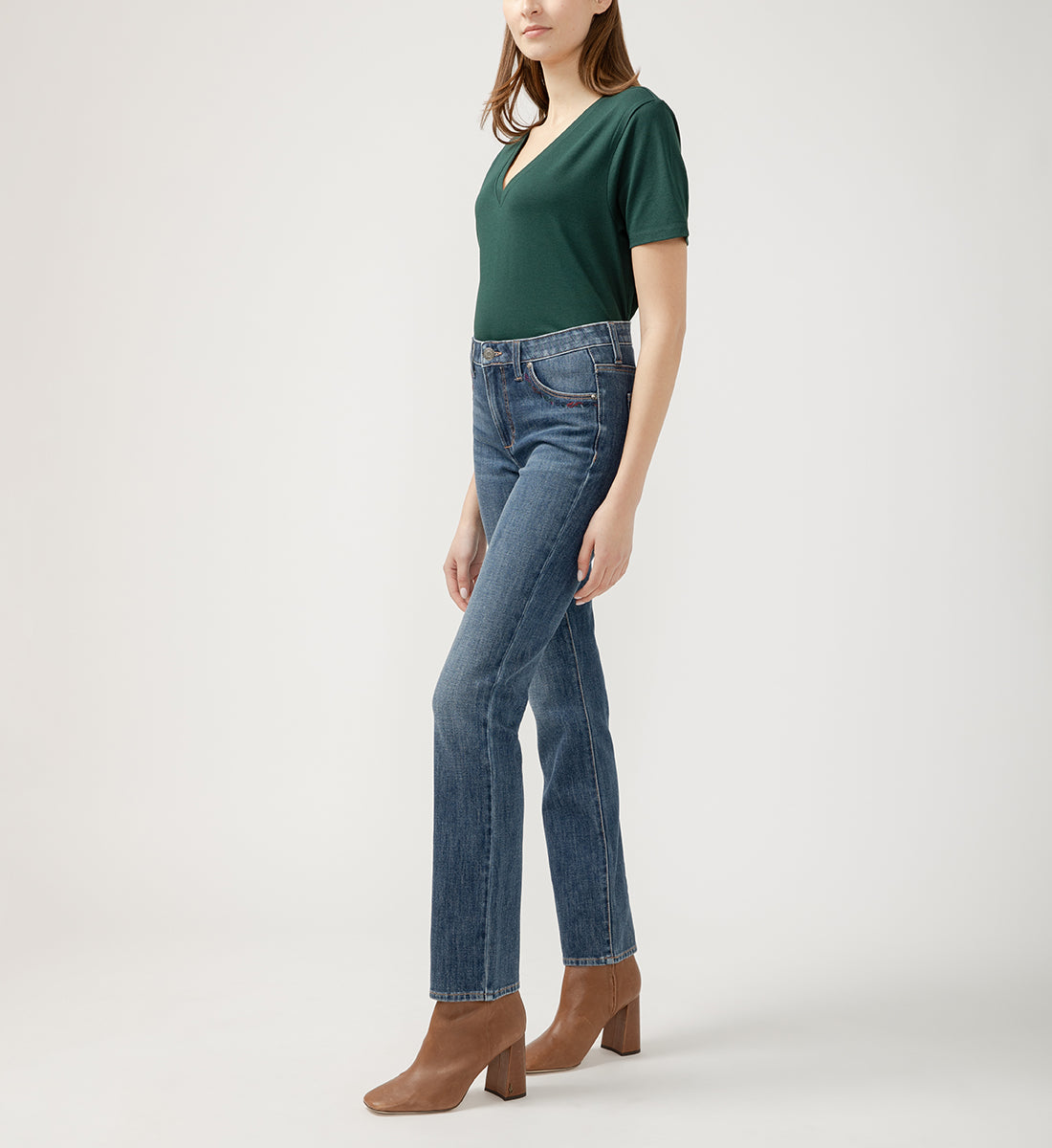 Ruby Mid Rise Straight Leg Jeans