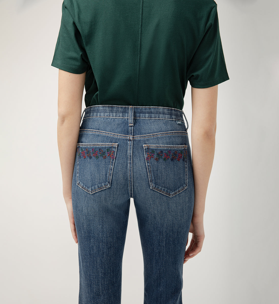Ruby Mid Rise Straight Leg Jeans Jardin Blue