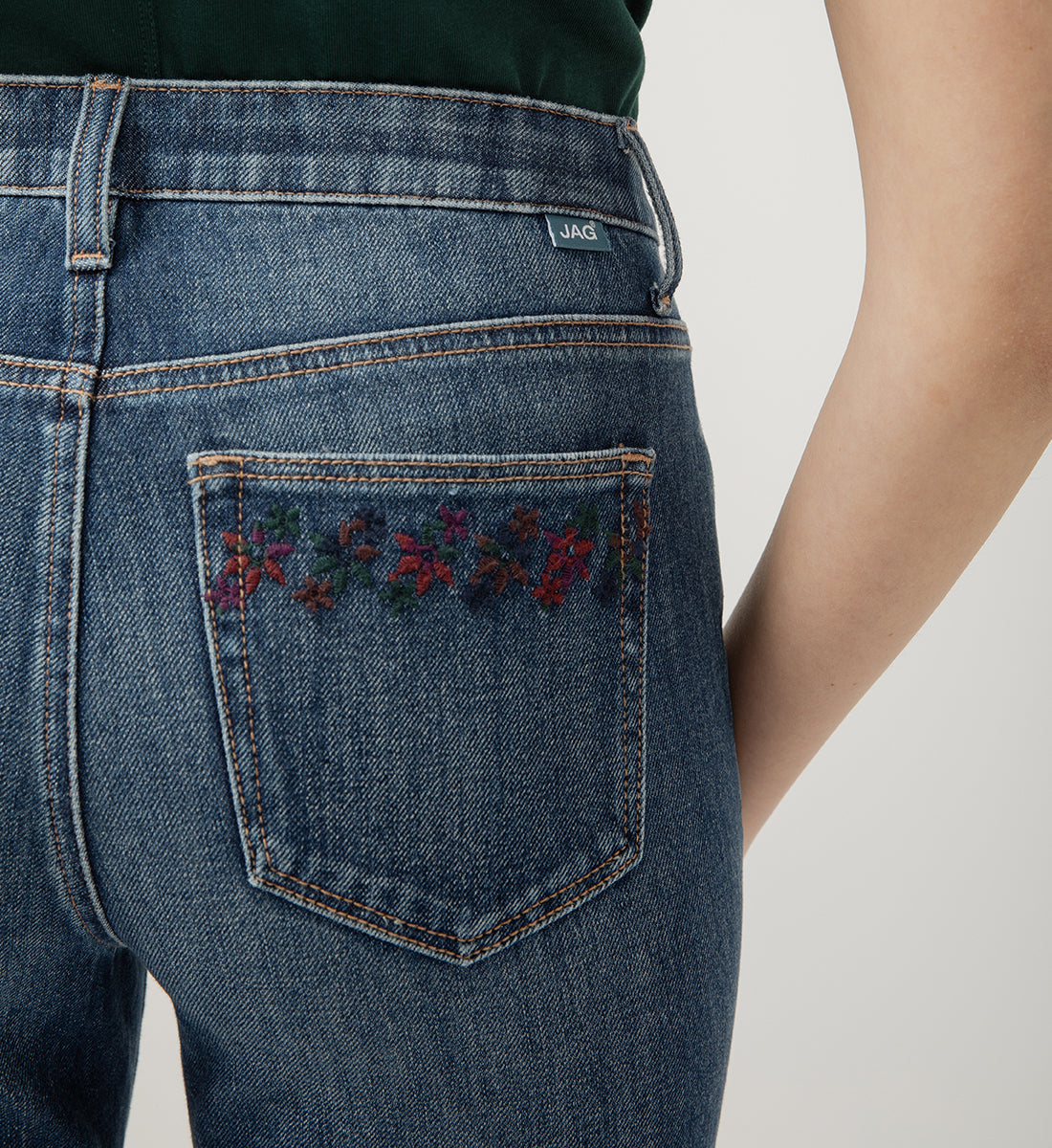 Ruby Mid Rise Straight Leg Jeans Jardin Blue