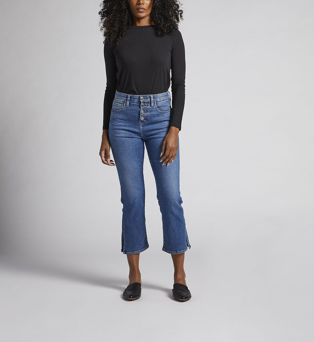 Phoebe High Rise Cropped Bootcut Jeans Front
