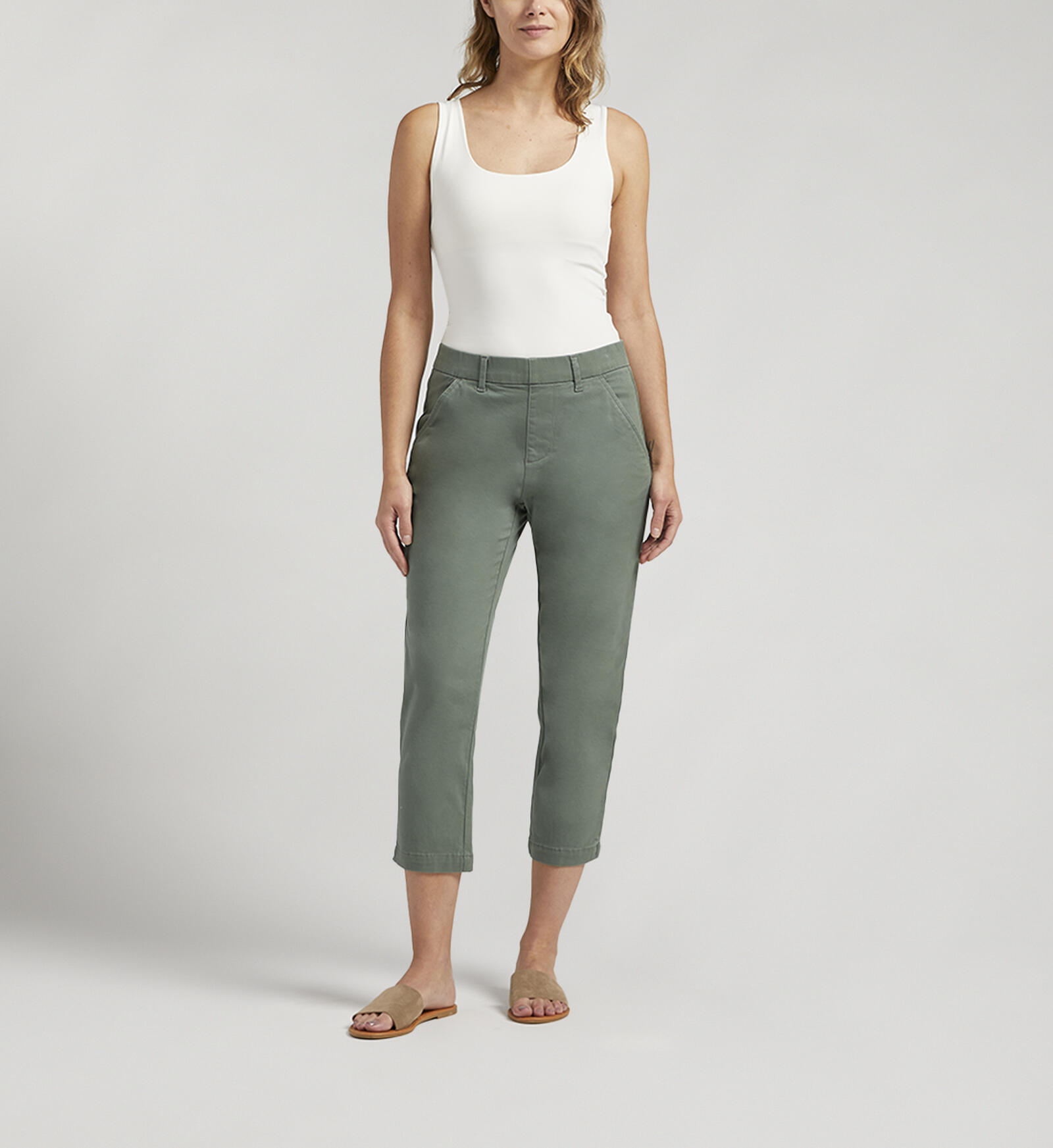 Maddie pants with reverse waistband - Grey –