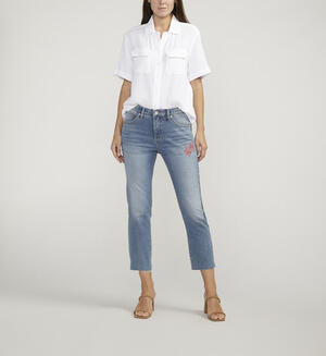 Ruby Mid Rise Straight Cropped Jeans