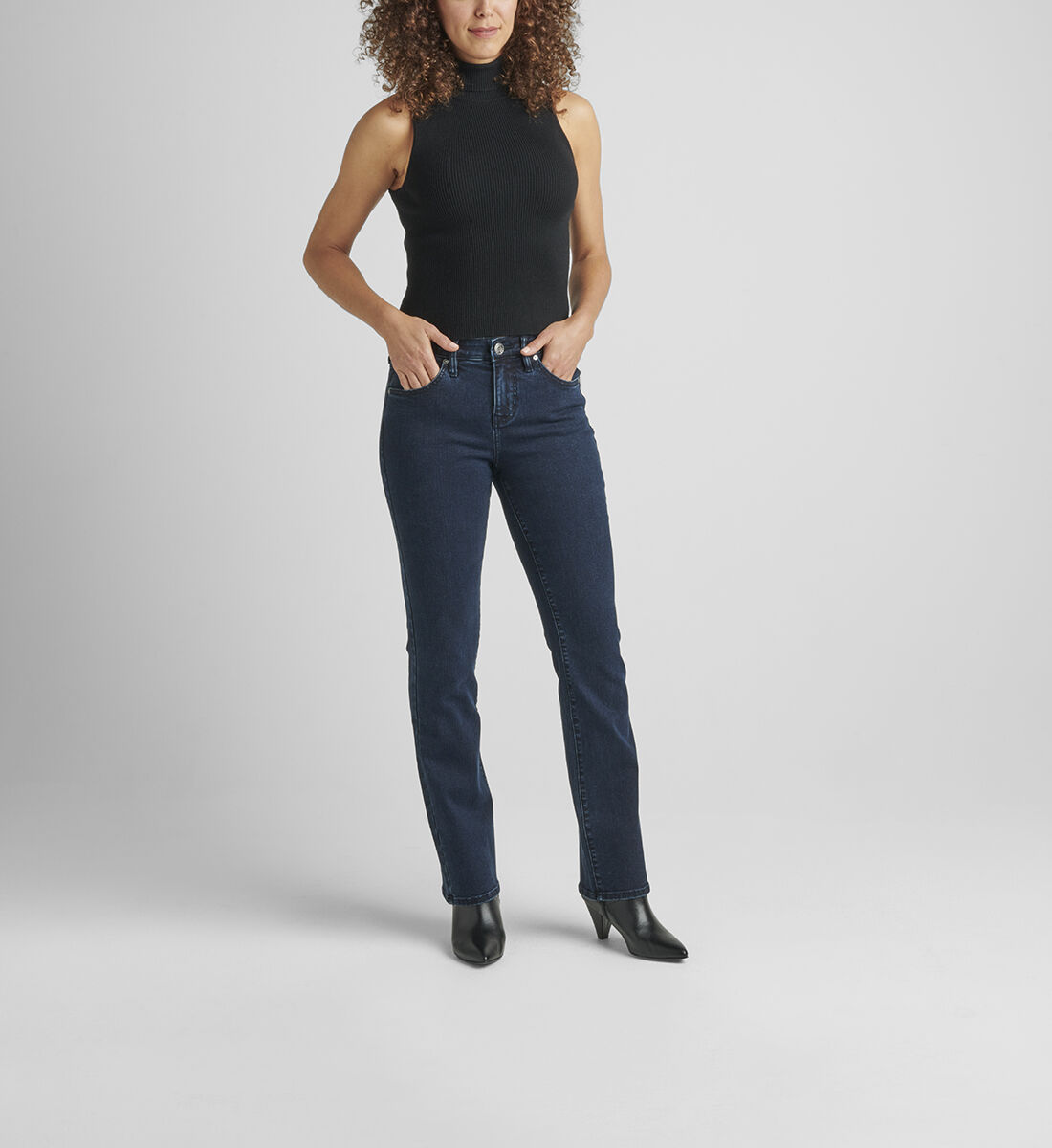 Eloise Mid Rise Bootcut Jeans Petite Front