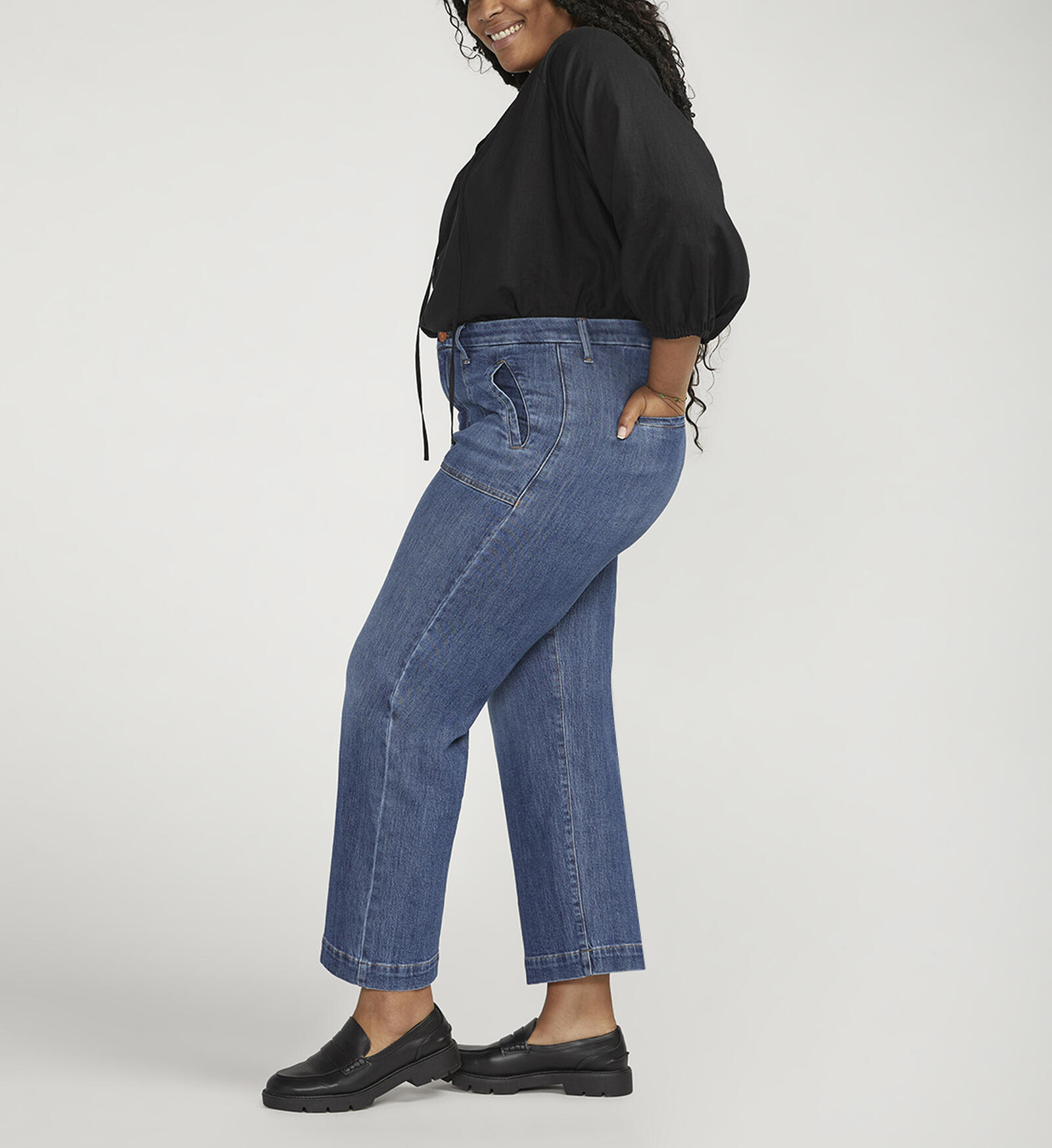 Buy Sophia High Rise Wide Leg Jeans Plus Size for USD 52.00