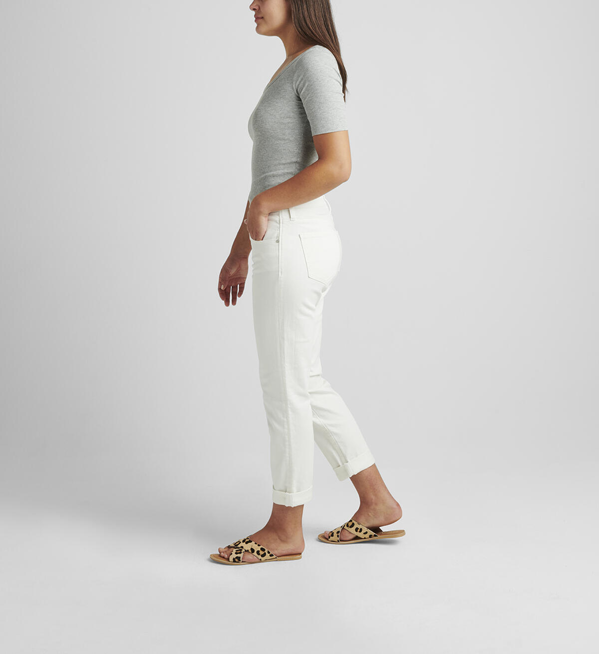 Carter Mid Rise Girlfriend Jeans, White, hi-res image number 2