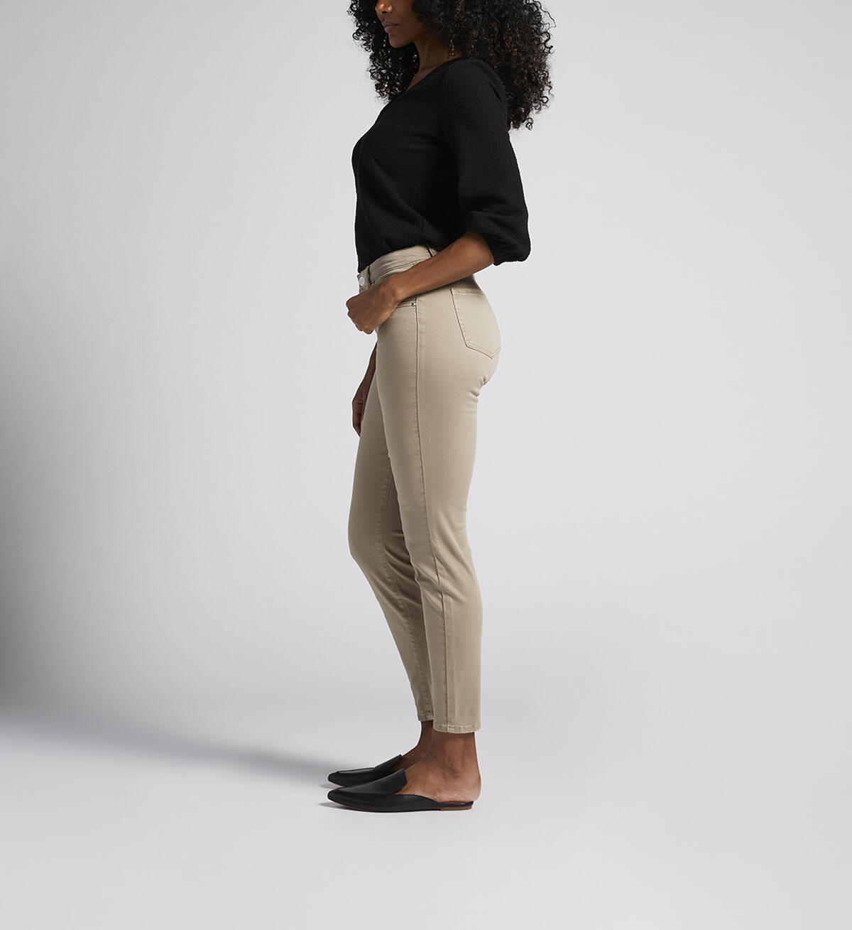 Cecilia Mid Rise Skinny Pants, Taupe, hi-res image number 2