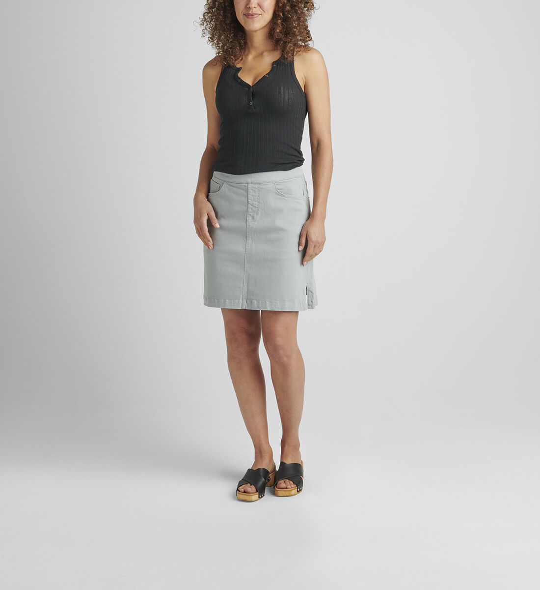 On The Go Pull-On Skort,Grey Front
