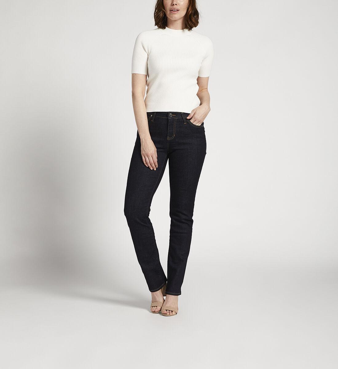 Ruby Mid Rise Straight Leg Jeans Front