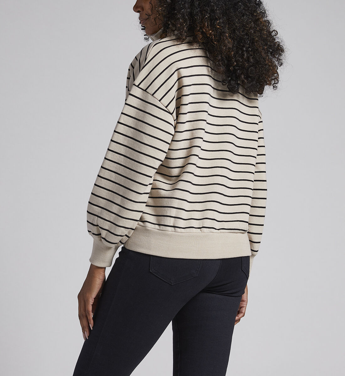 Striped Half-Zip Sweatshirt Alt Image 1