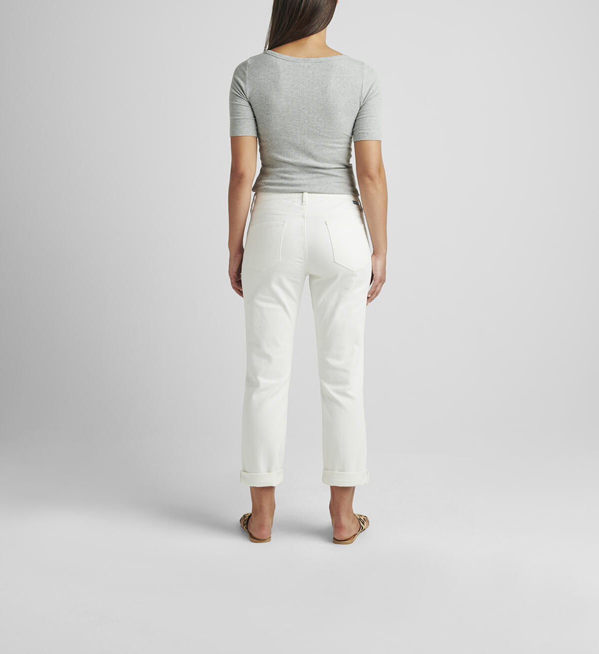 Carter Mid Rise Girlfriend Jeans, White, hi-res image number 1