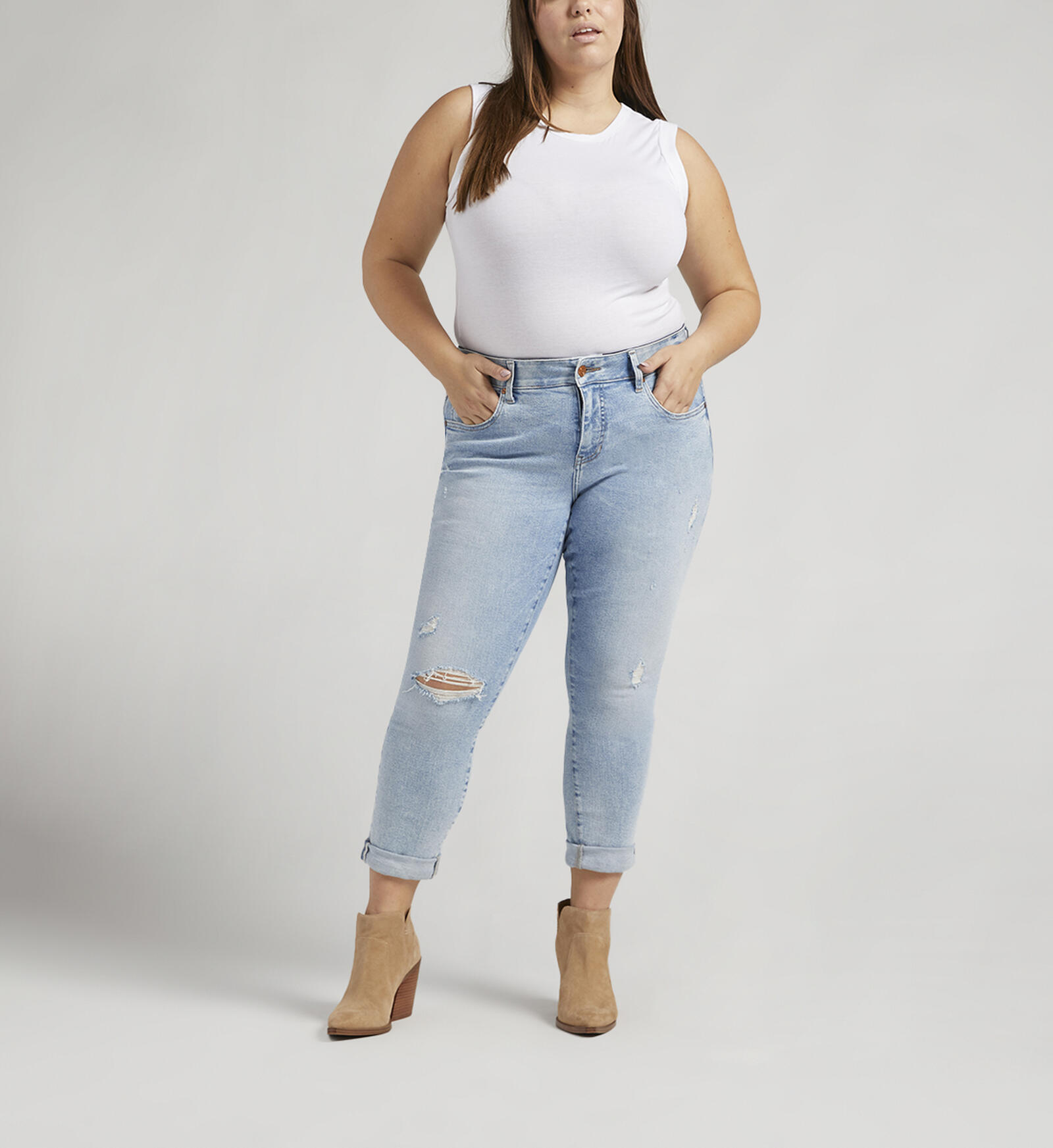 Buy Carter Mid Rise Girlfriend Jeans Plus Size for USD 88.00