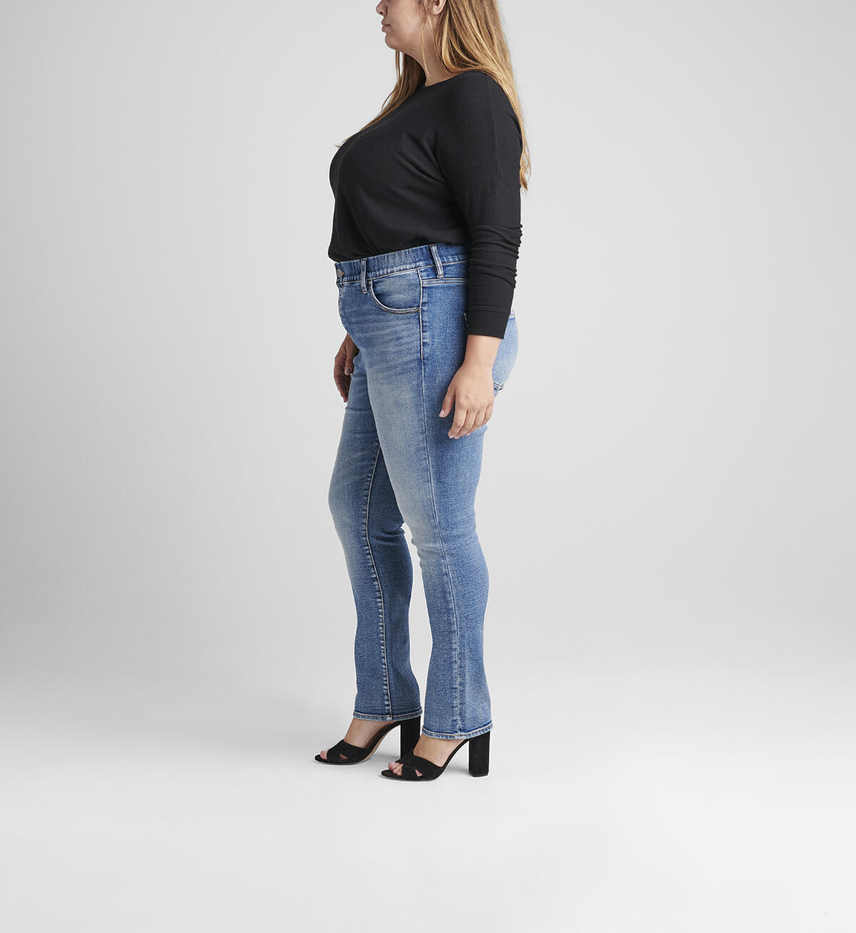 Valentina High Rise Straight Leg Pull-On Jeans Plus Size, , hi-res image number 2