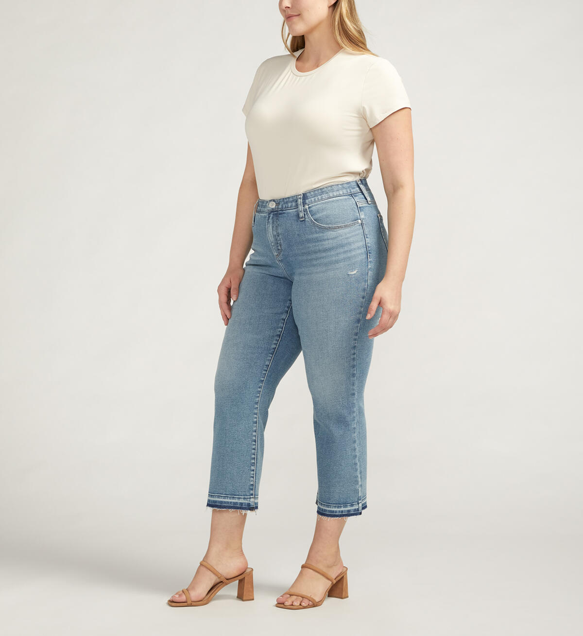 Eloise Mid Rise Cropped Bootcut Jeans Plus Size, , hi-res image number 2
