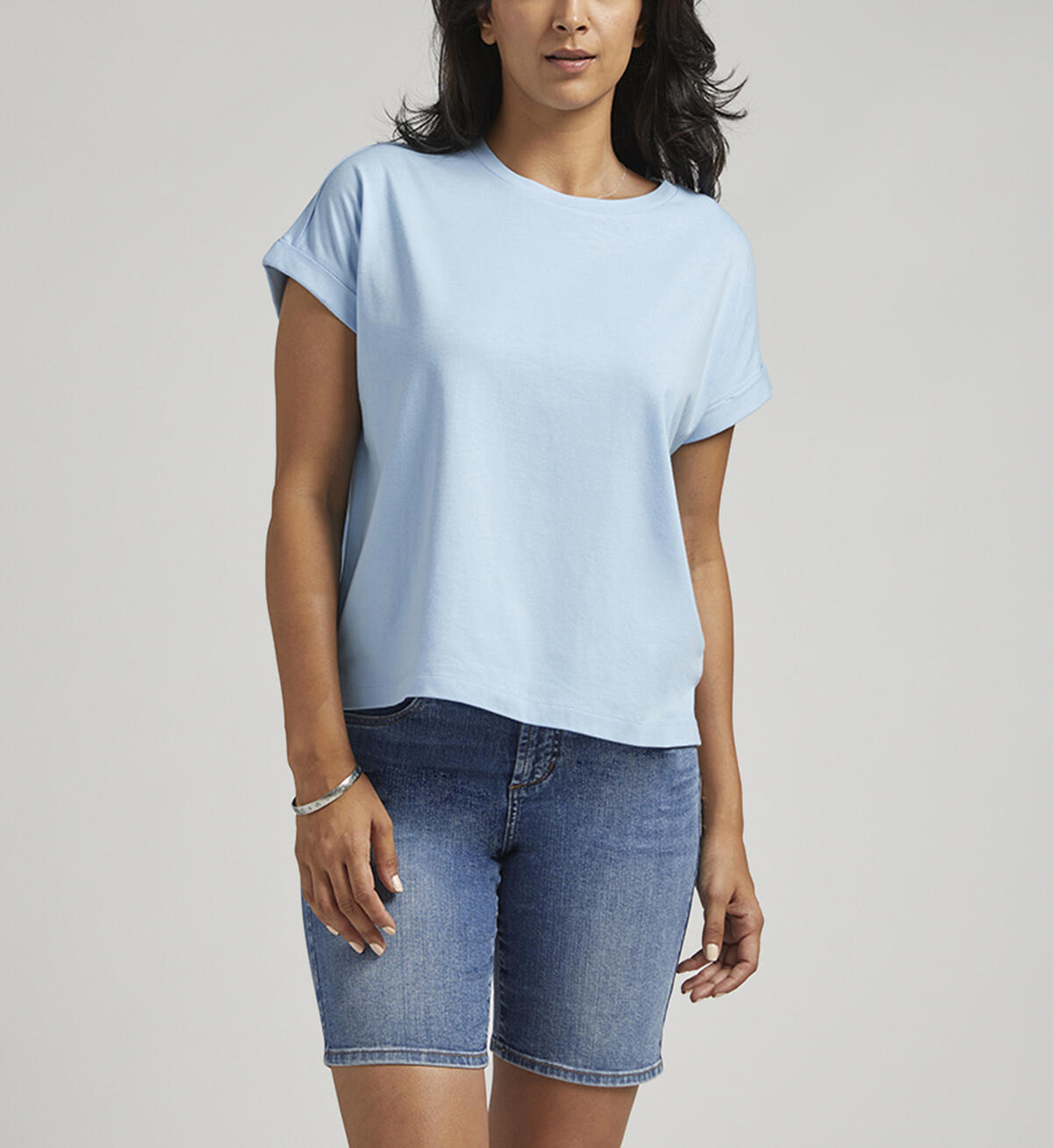 Drapey Luxe Tee, Blue, hi-res image number 0