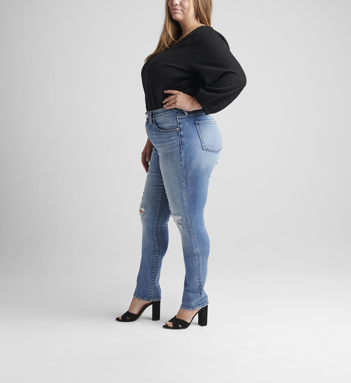 Ruby Mid Rise Straight Leg Jeans Plus Size, , hi-res image number 2