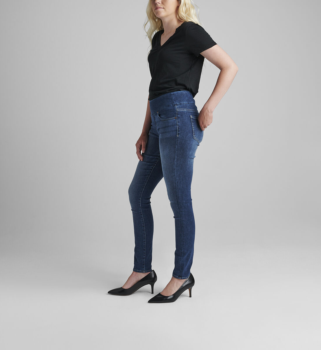 Nora Mid Rise Skinny Pull-On Jeans Side
