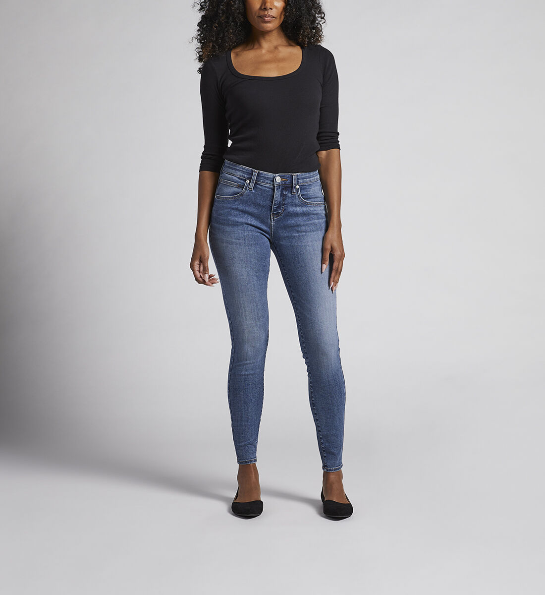 Cecilia Mid Rise Skinny Jeans Front