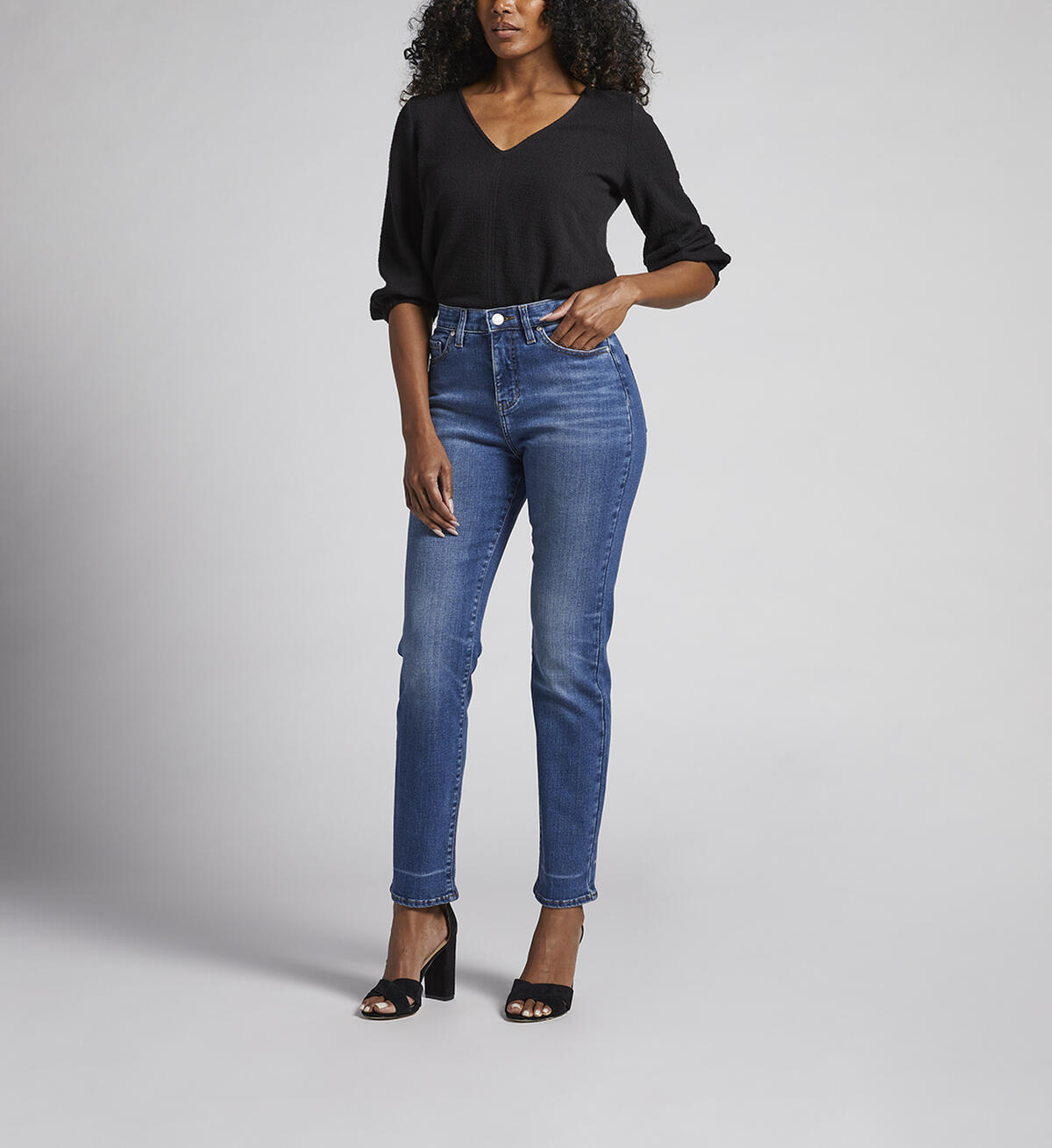 Stella 30-Inch High Rise Straight Leg Jeans, , hi-res image number 0