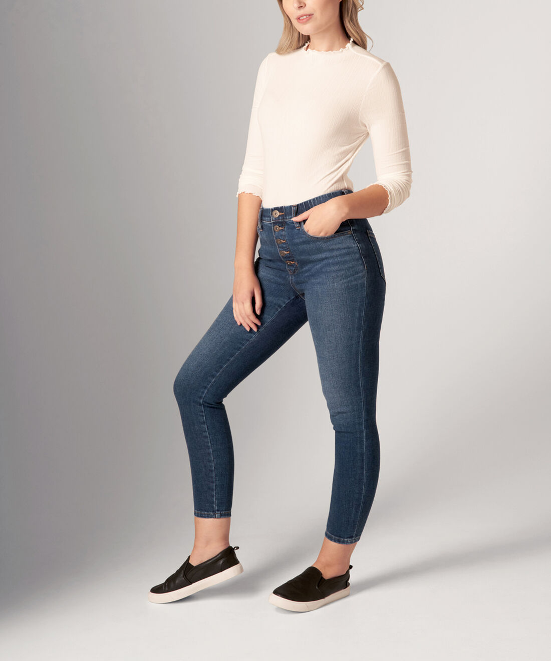 Valentina High Rise Skinny Pull-On Jeans Side