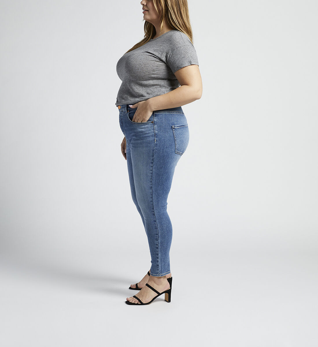 Valentina High Rise Skinny Crop Pull-On Jeans Plus Size Side