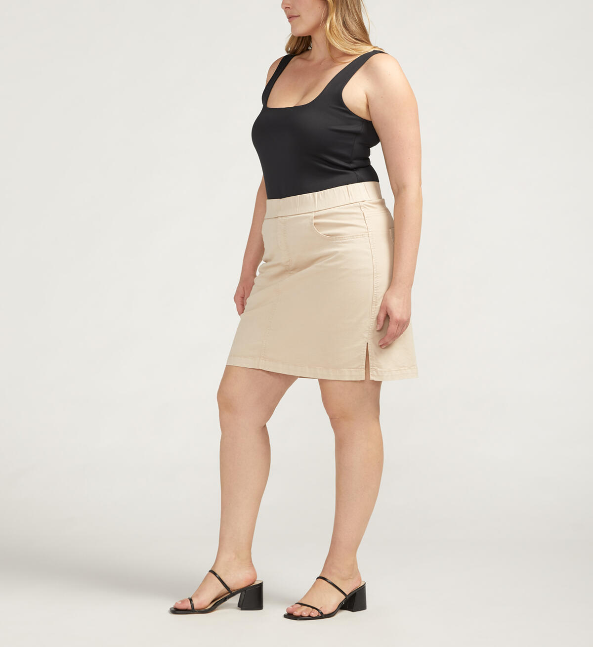 On-the-Go Mid Rise Skort Plus Size, Stone, hi-res image number 2