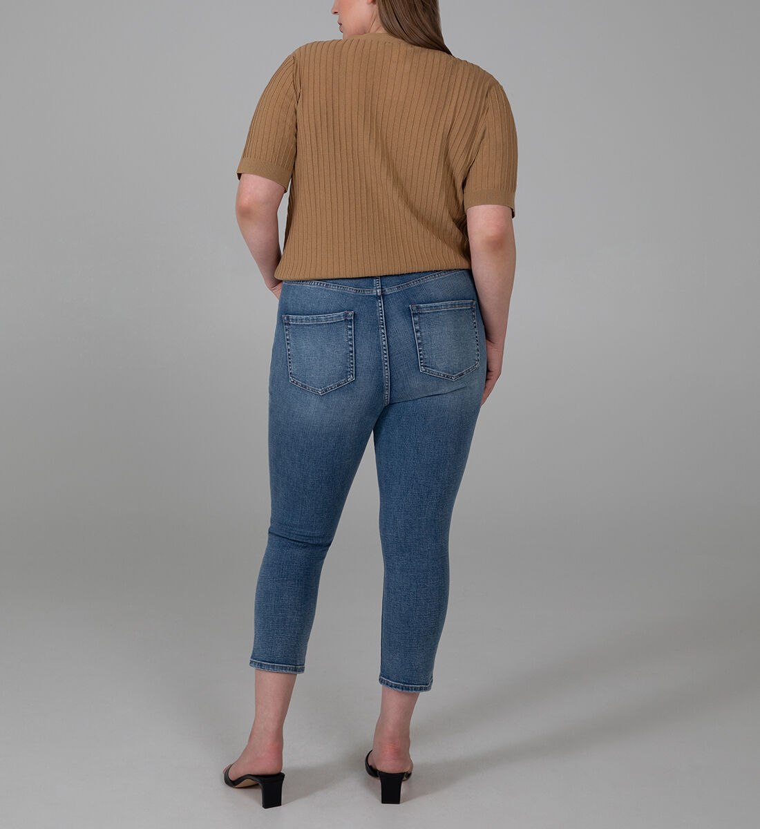 Valentina High Rise Crop Pull-On Jeans Plus Size Back