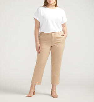 Chino Tailored Cropped Pants Plus Size