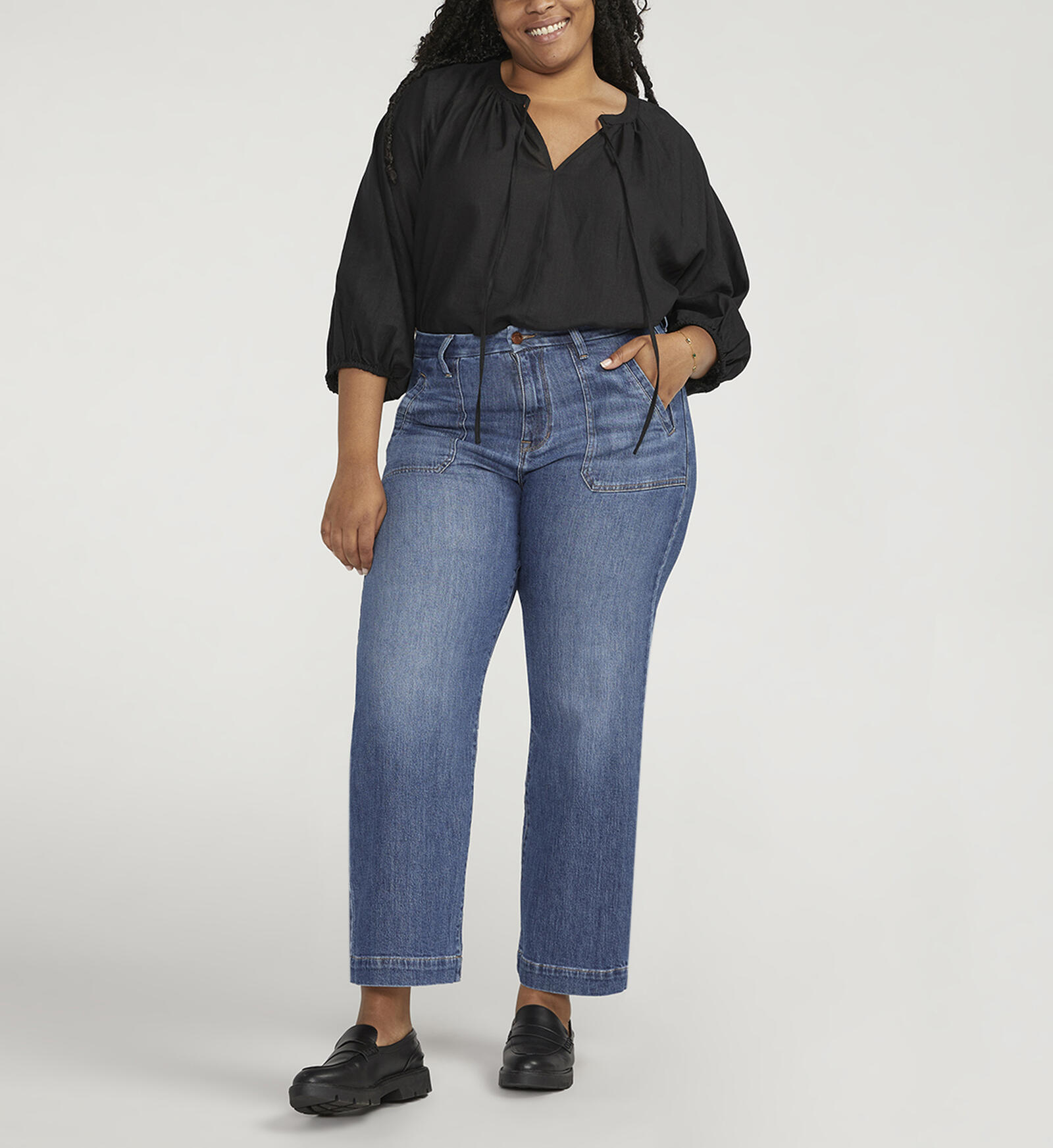 Buy Sophia High Rise Wide Leg Jeans Plus Size for USD 52.00