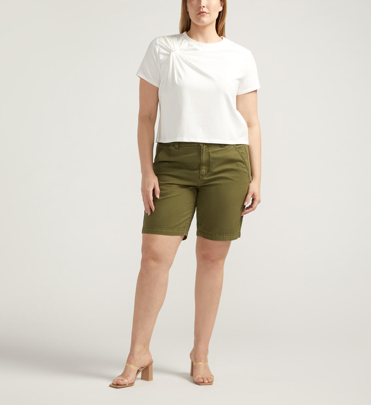 Tailored Shorts Plus Size, Moss, hi-res image number 0