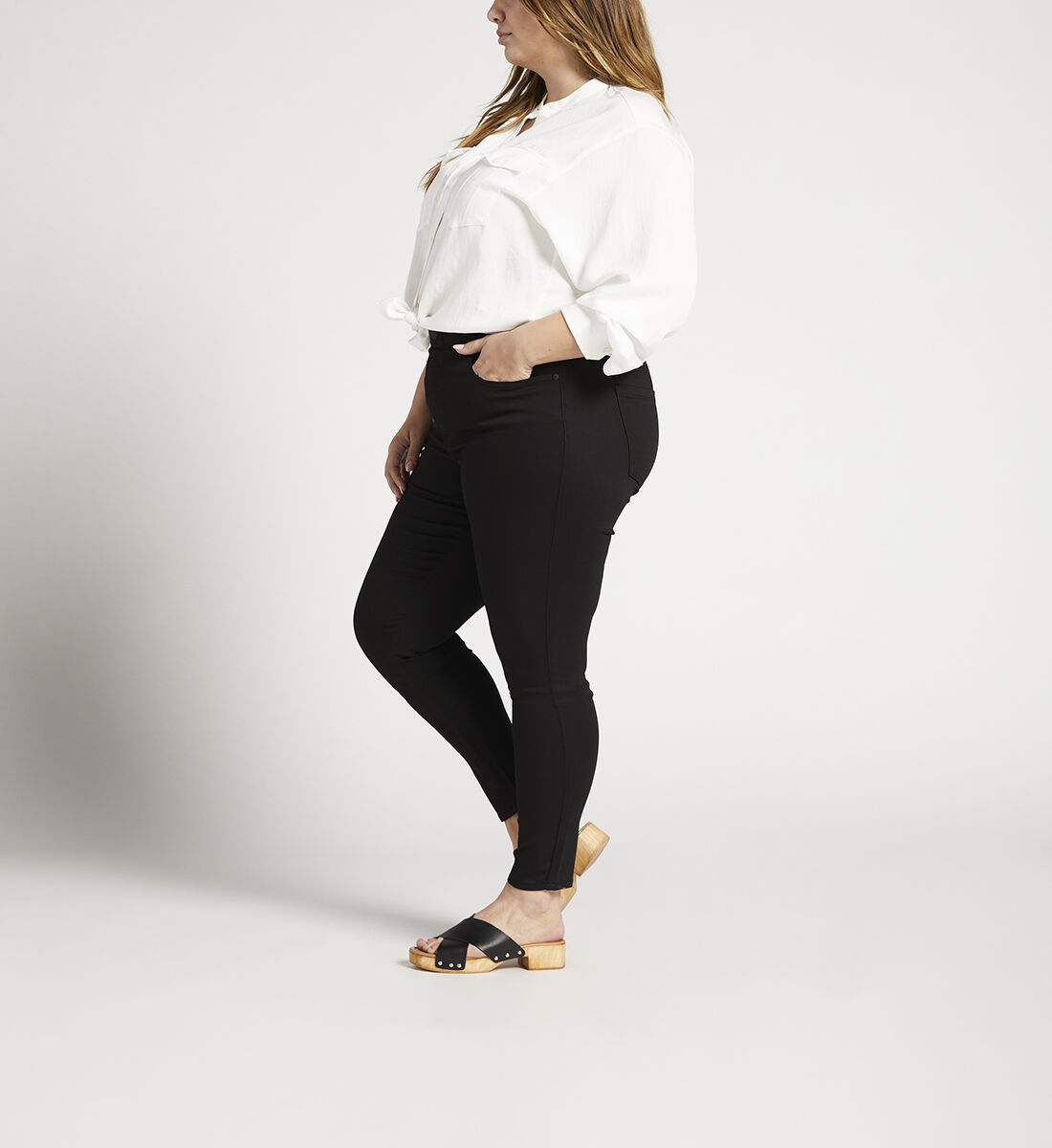 Valentina High Rise Skinny Pull-On Jeans Plus Size Side