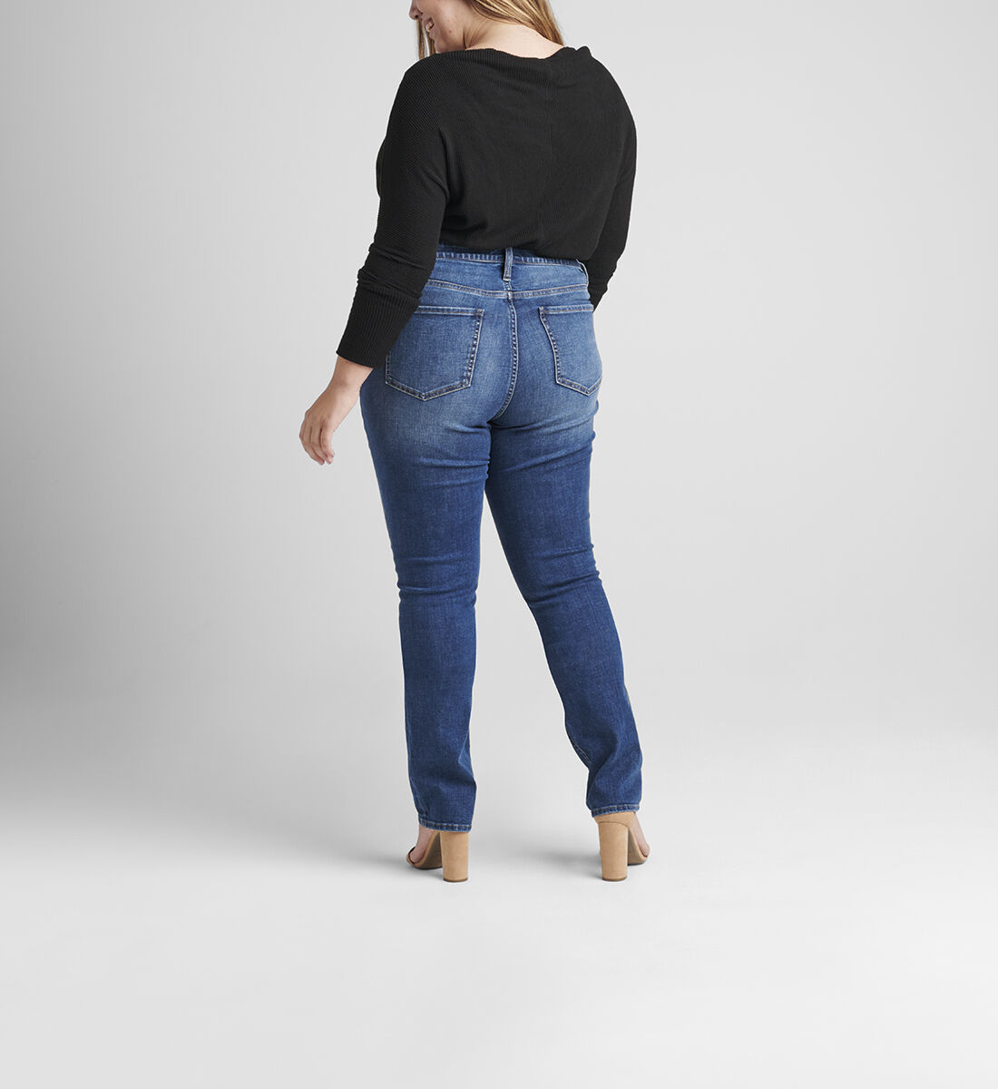 Ruby Mid Rise Straight Leg Jeans Plus Size Back