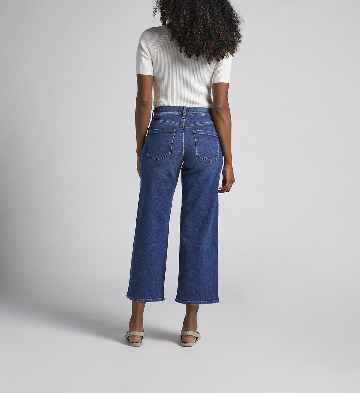 Ava Mid Rise Wide Leg Pull-On Jeans, , hi-res image number 1