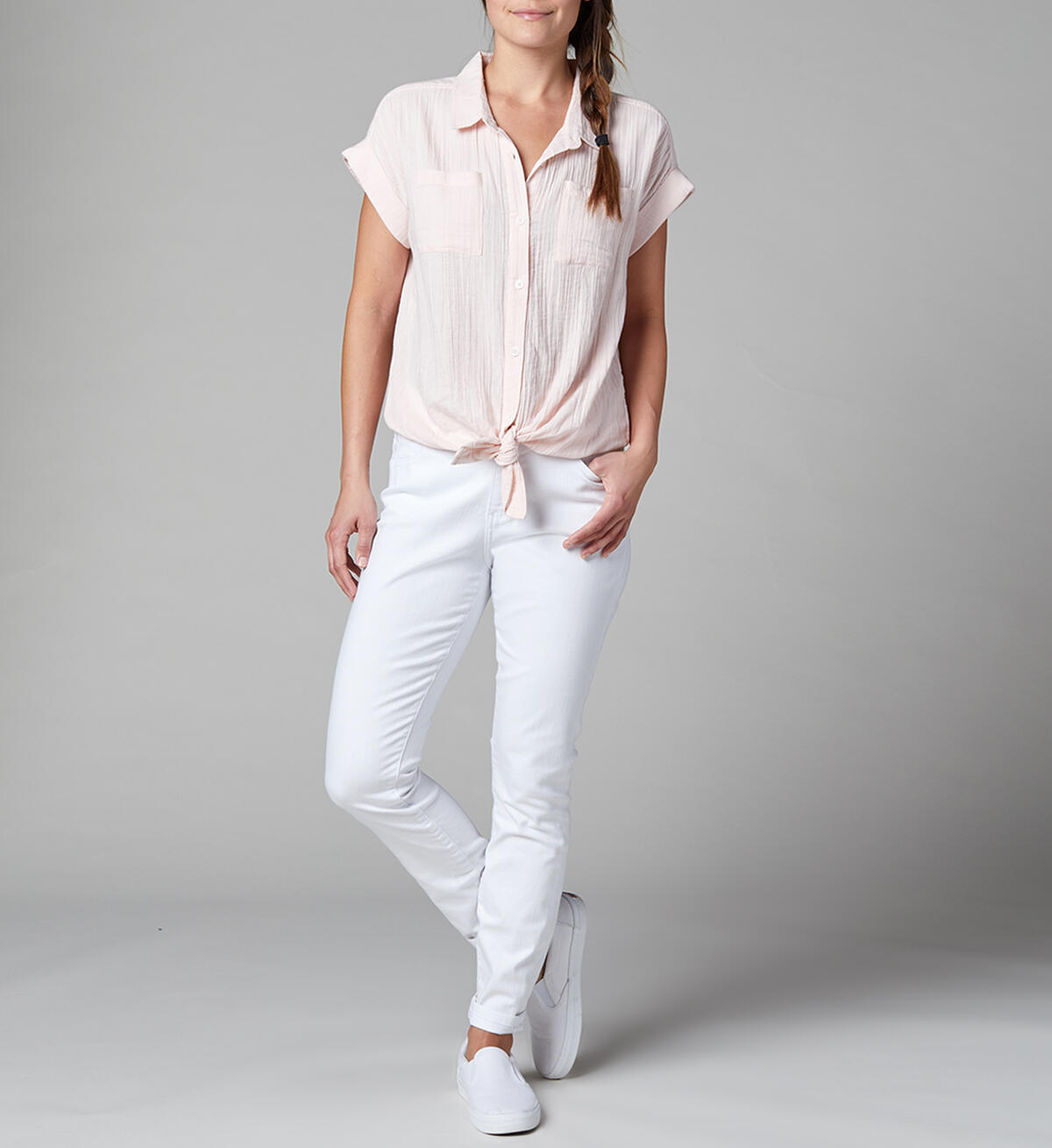 Sally Button-Down Tie-Front Shirt, , hi-res image number 0