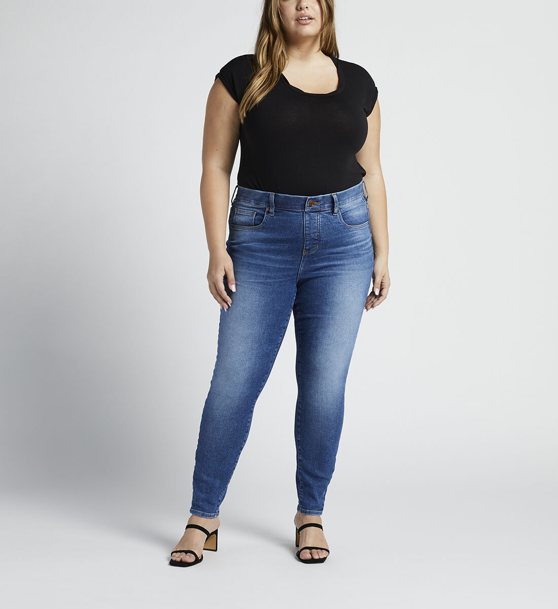 Valentina High Rise Skinny Jeans Plus Size Front