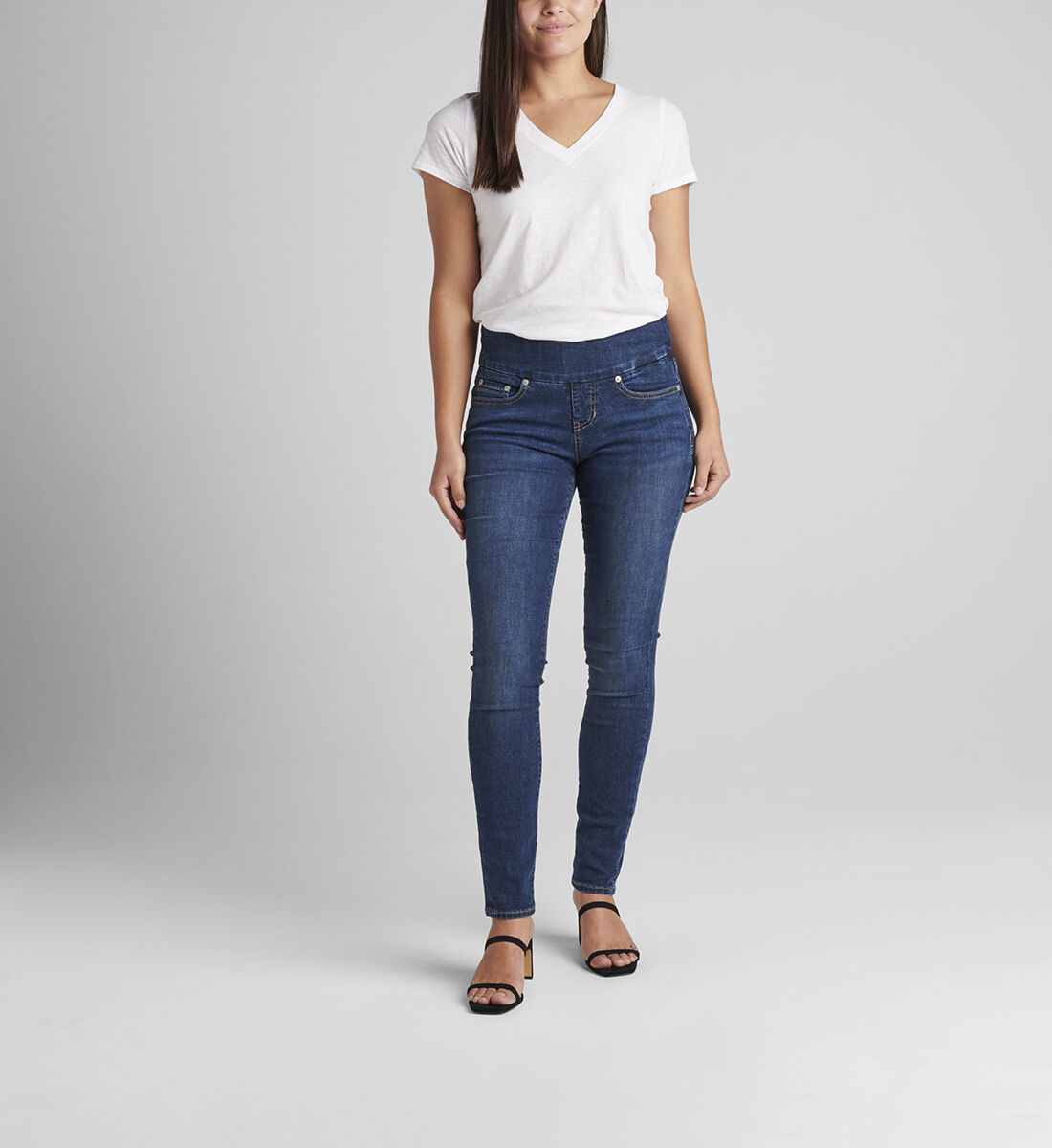 Nora Mid Rise Skinny Pull-On Jeans Front