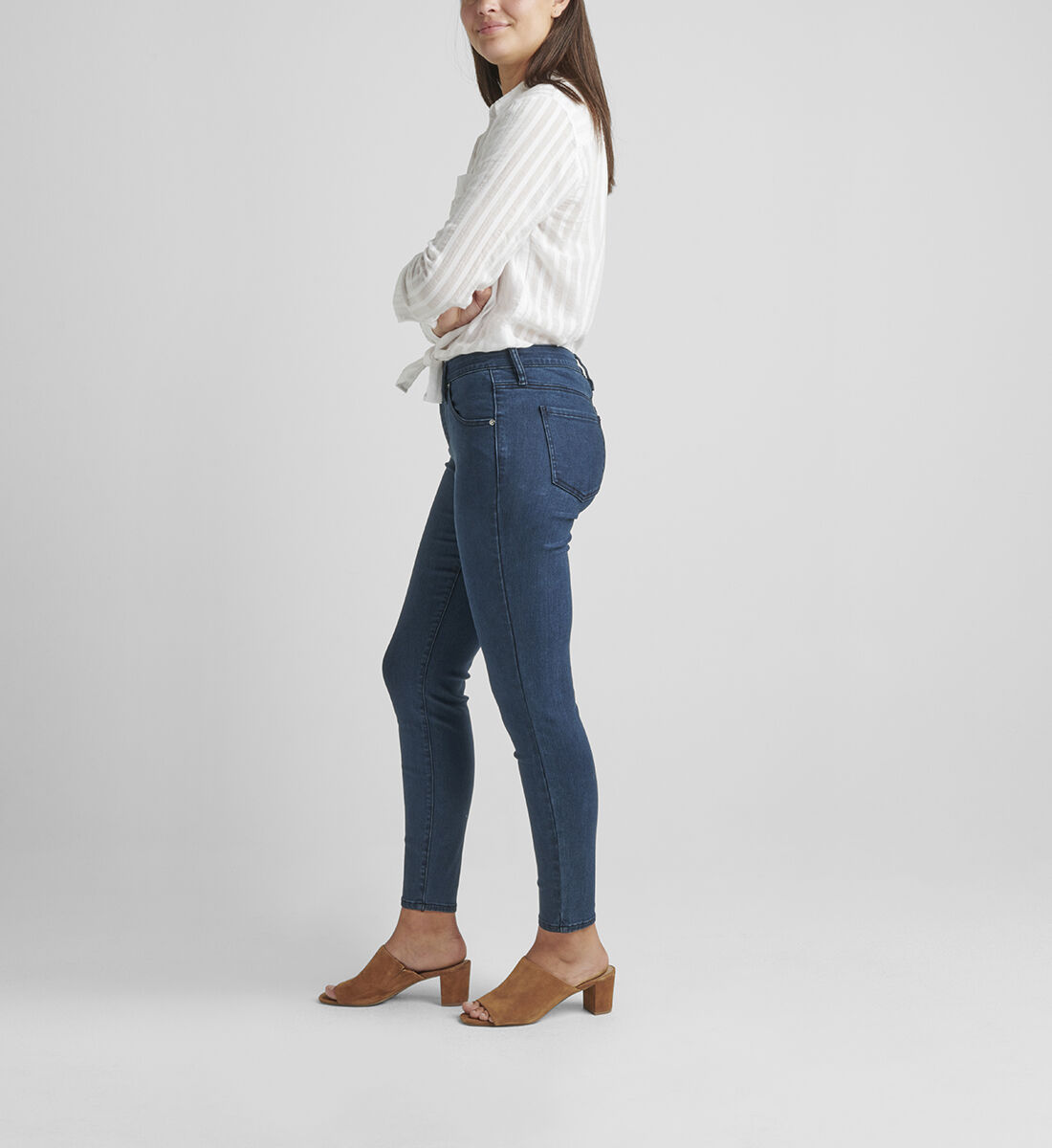 Cecilia Mid Rise Skinny Jeans Side