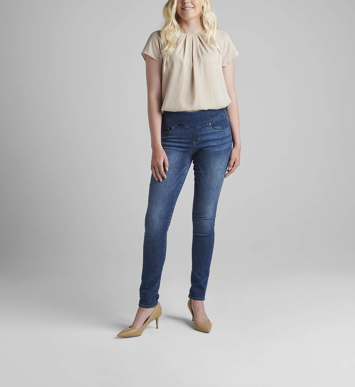 Nora Mid Rise Skinny Pull-On Jeans Petite, , hi-res image number 0