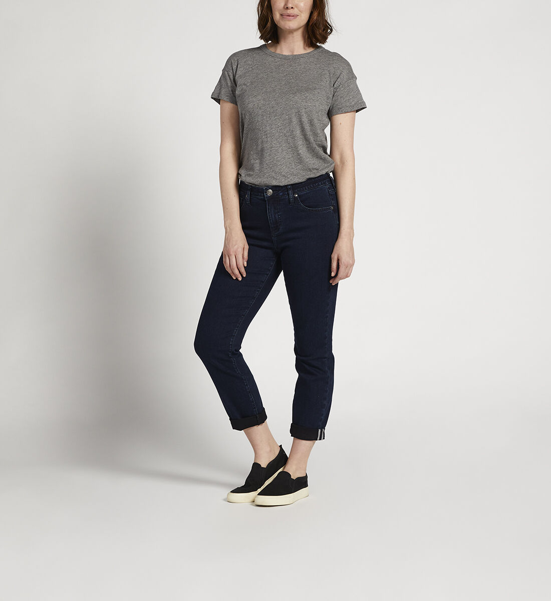 Carter Mid Rise Girlfriend Jeans Petite Front