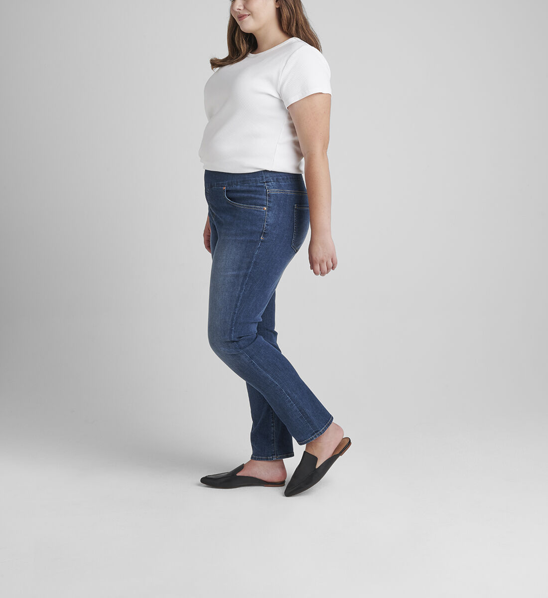Nora Mid Rise Skinny Pull-On Jeans Plus Size Side