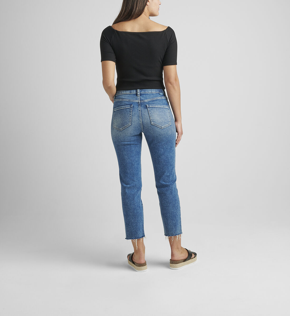 Valentina High Rise Straight Crop Pull-On Jeans Back