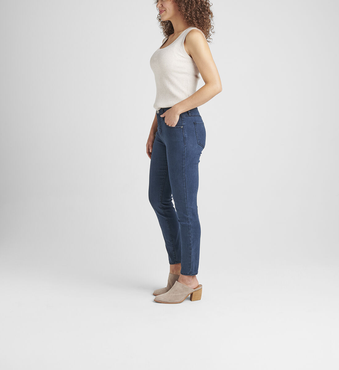 Cecilia Mid Rise Skinny Jeans Petite Side