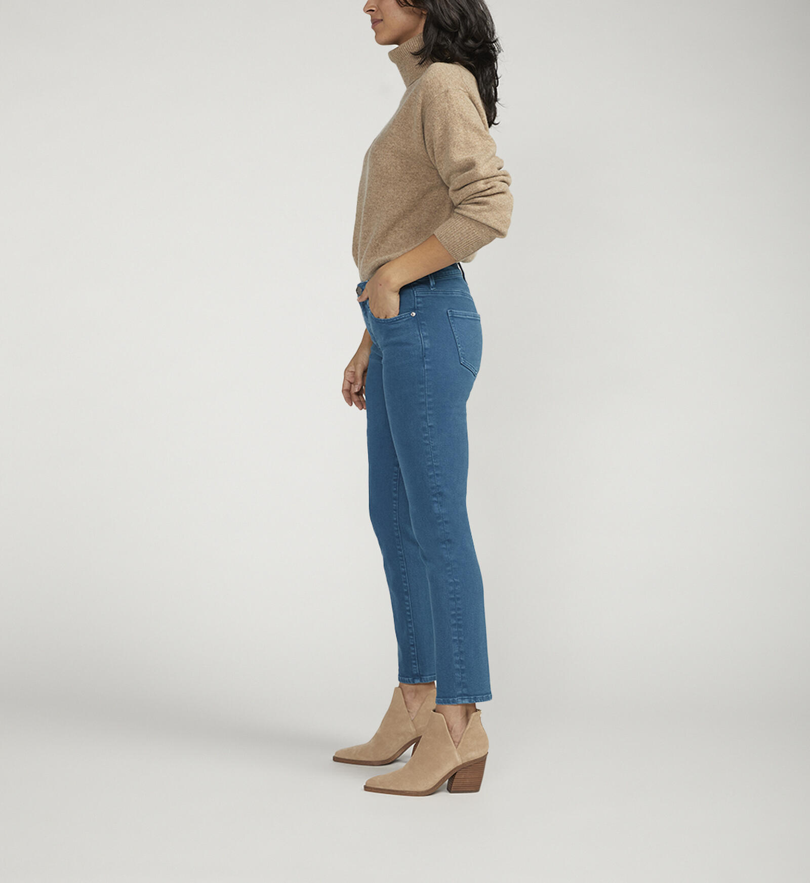 Buy Cassie Mid Rise Slim Straight Leg Jeans for USD 46.00