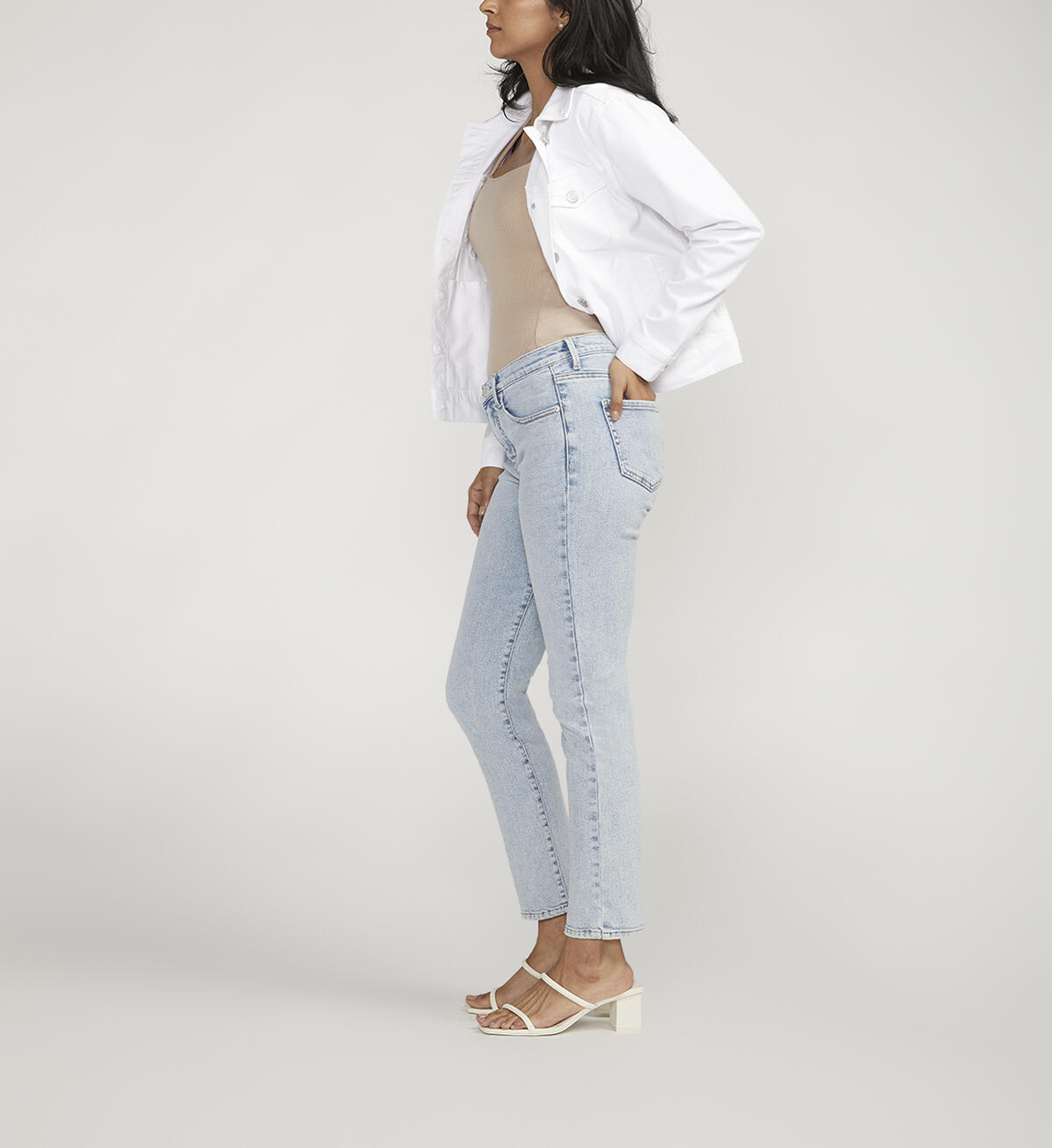 Cassie Mid Rise Straight Leg Jeans, Bali Blue, hi-res image number 2
