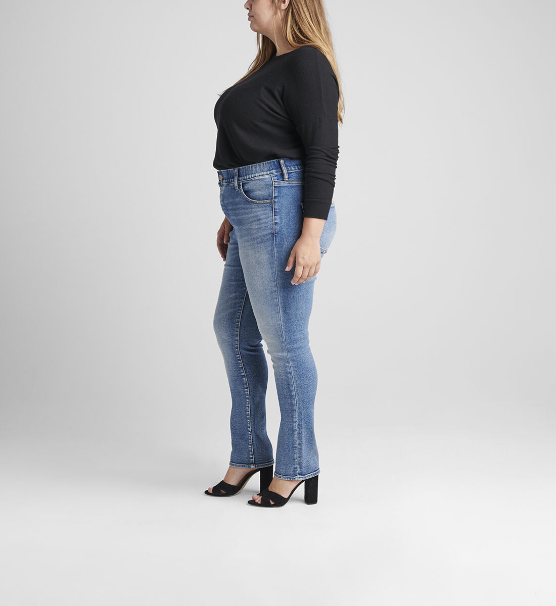 Valentina High Rise Straight Leg Pull-On Jeans Plus Size Side
