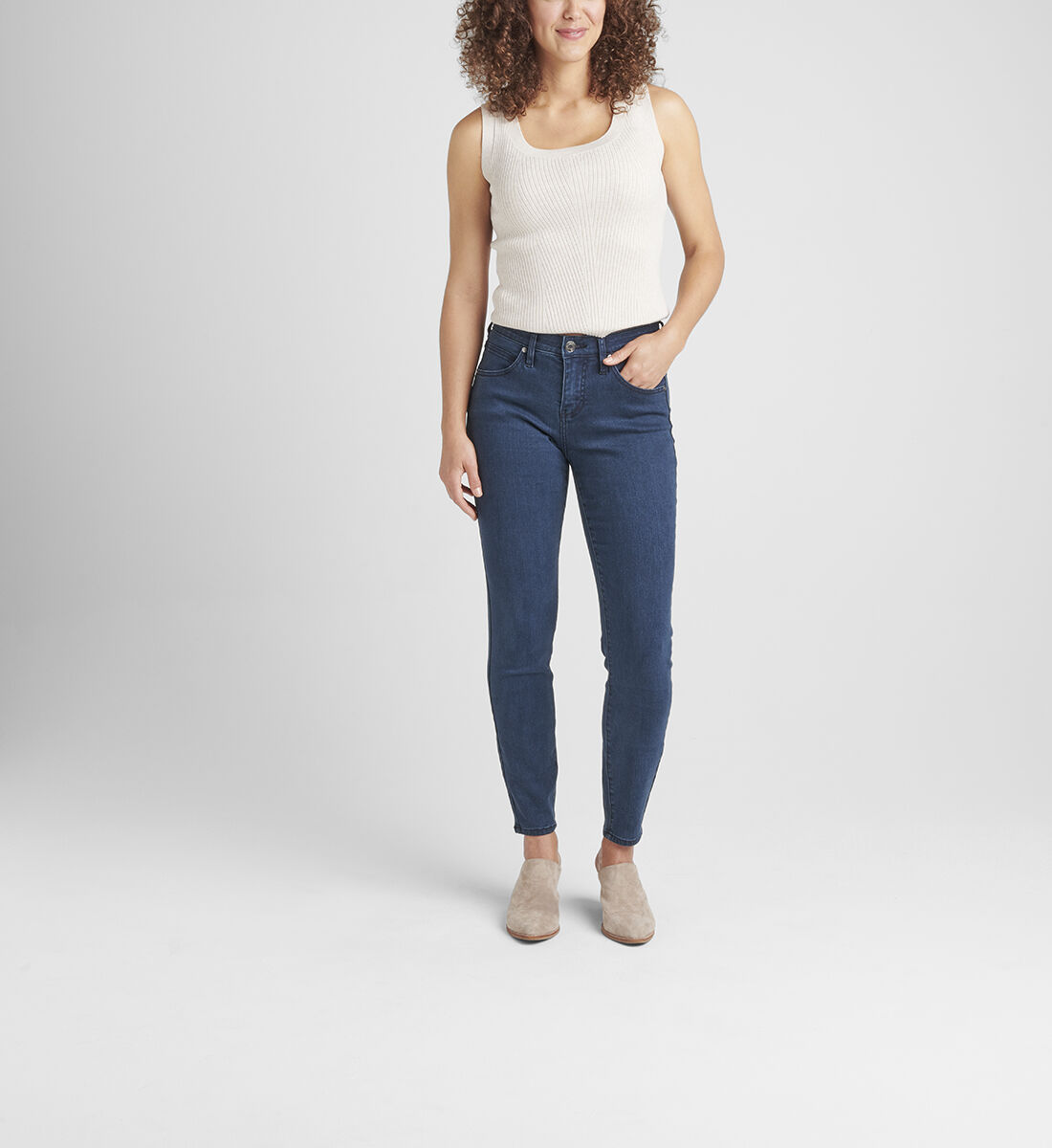 Cecilia Mid Rise Skinny Jeans Petite Front