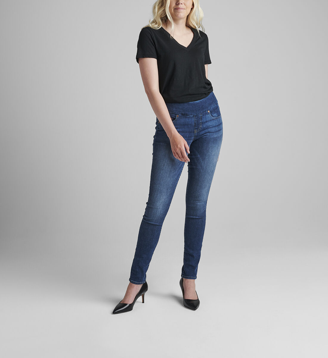 Nora Mid Rise Skinny Pull-On Jeans Front