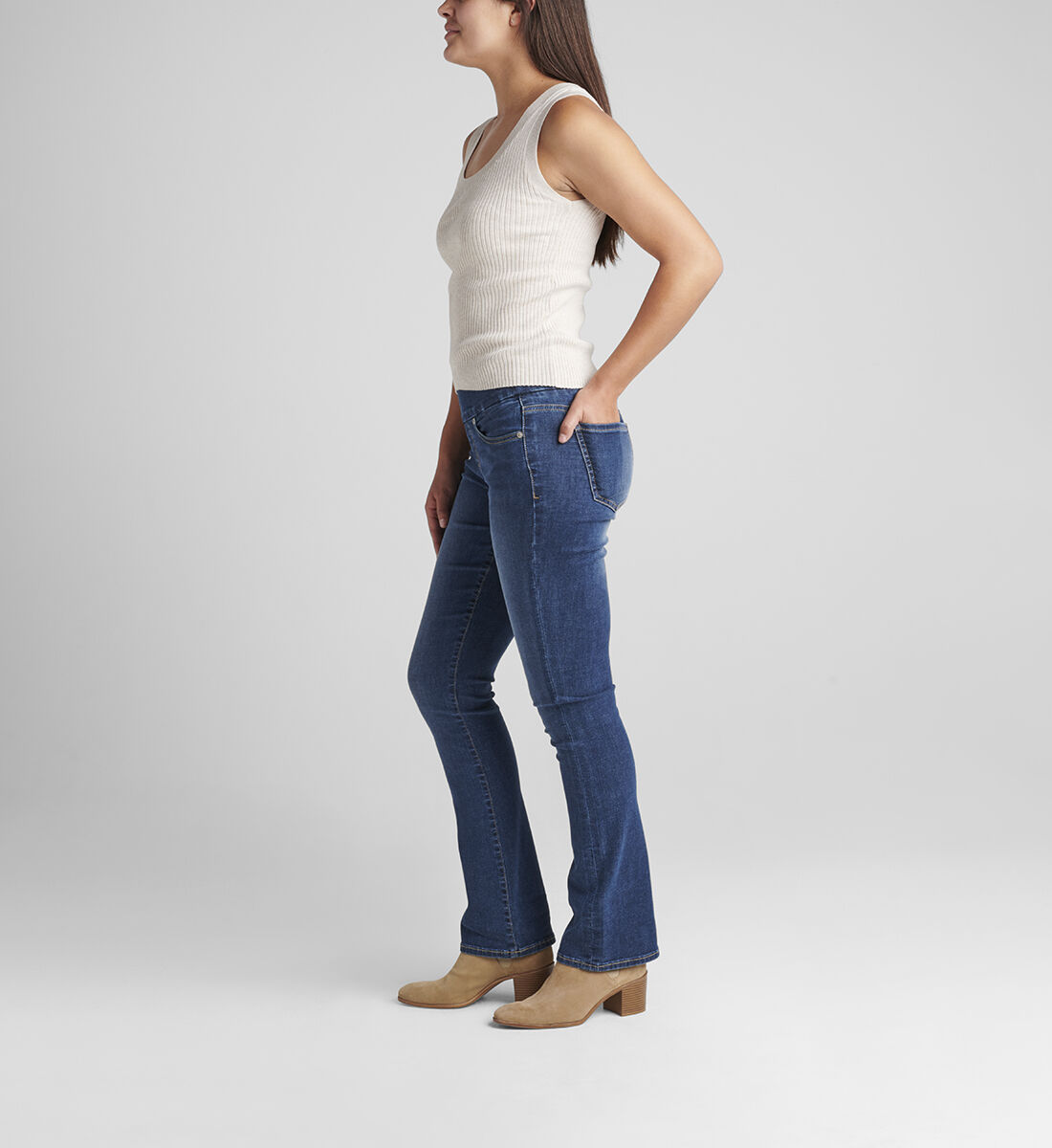Paley Mid Rise Bootcut Pull-On Jeans Side